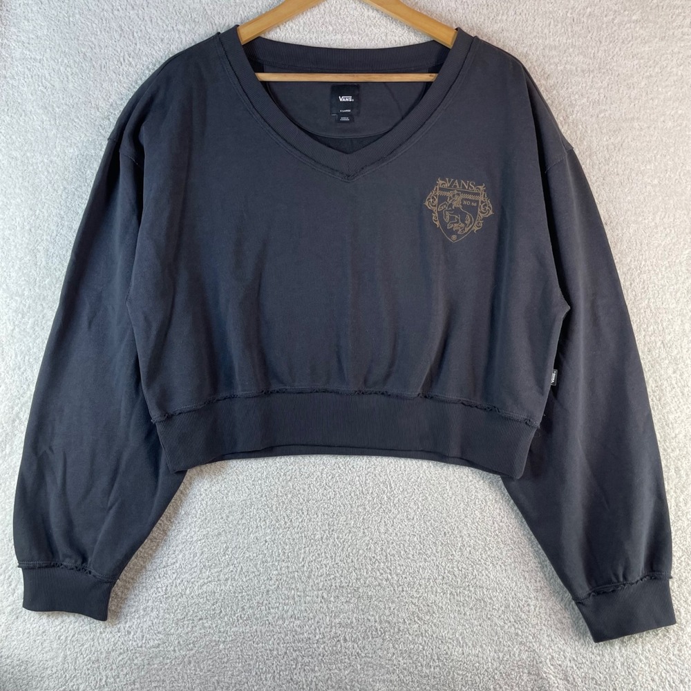 vans crest v neck crew sweater crop aso cobra kai tory nichols XL indie sleaze